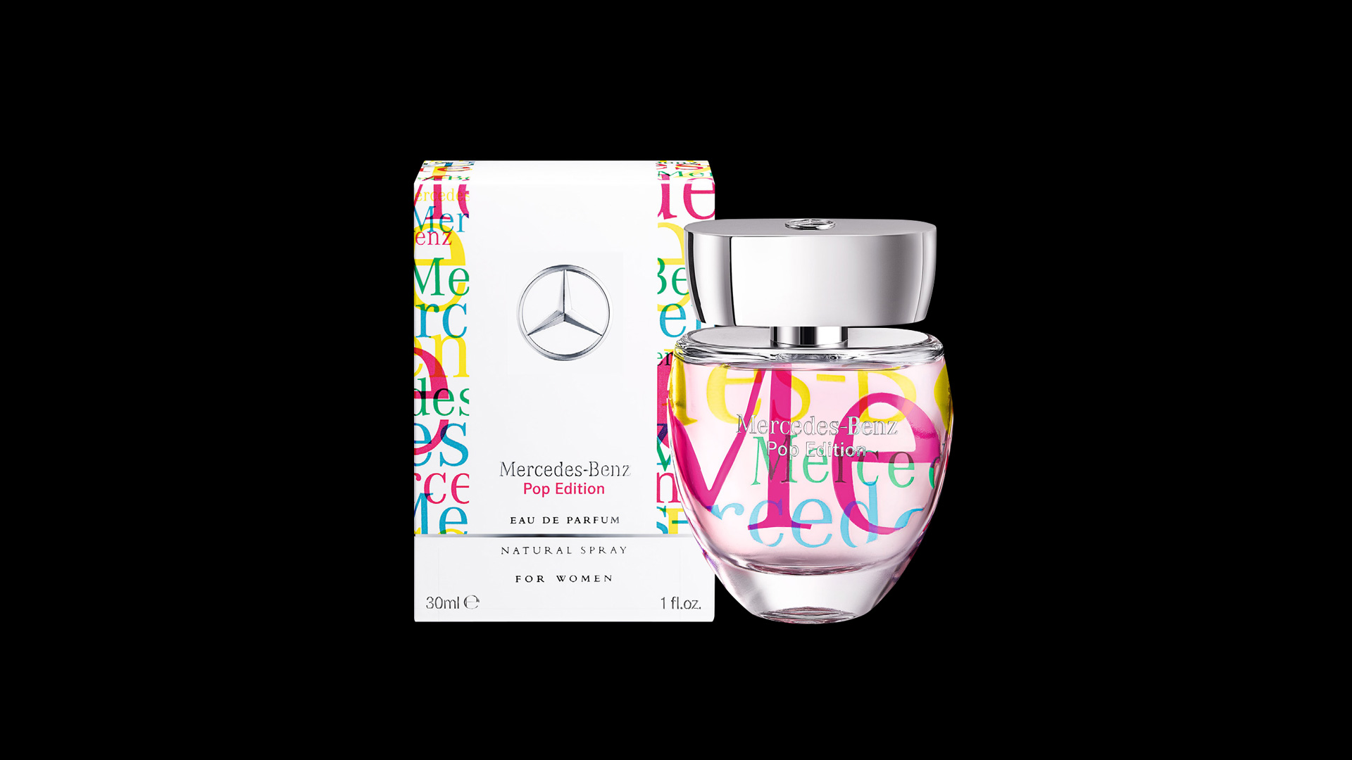 Mercedes Collection naisten hajuvesipullo ja pakkaus POP EdP 30 ml.