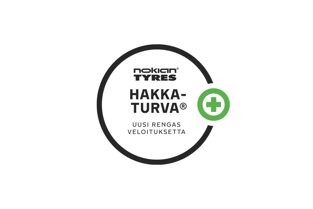 Nokian Tyres HAKKATURVA-logo valkoisella taustalla.