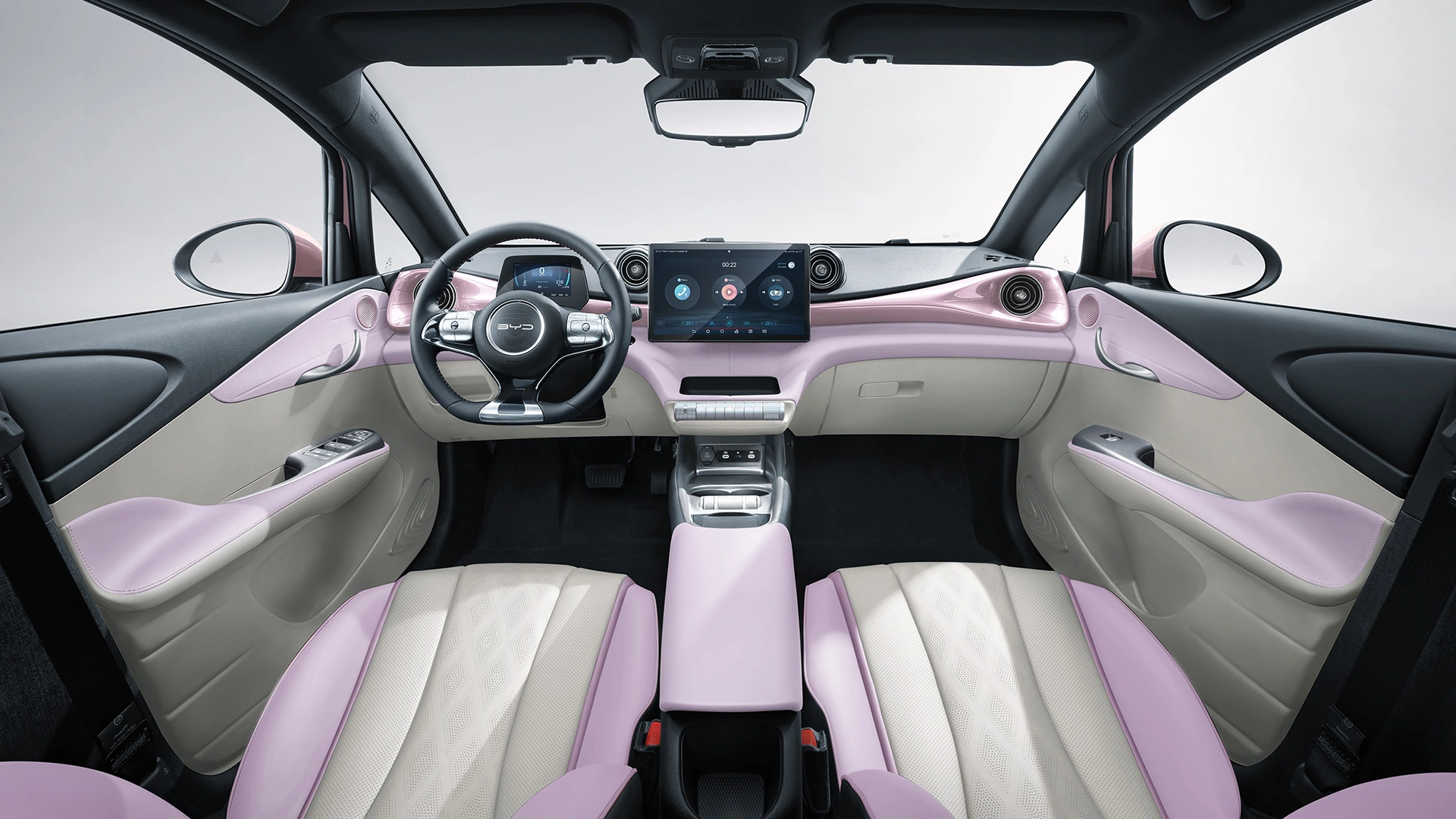 BYD Dolphin auton pinkki sisätilaverhoilu