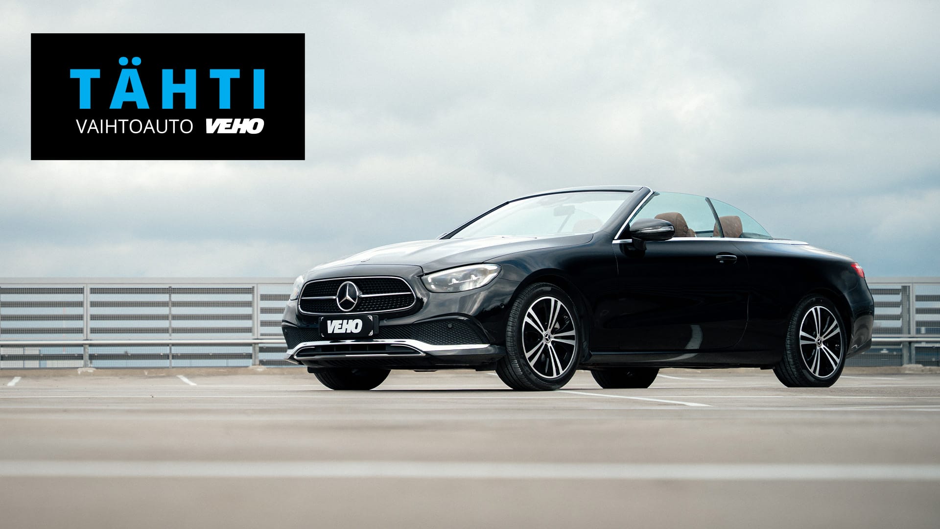Vehon tähtivaihtoauto: musta Mercedes-Benz E 200 Cabriolet.